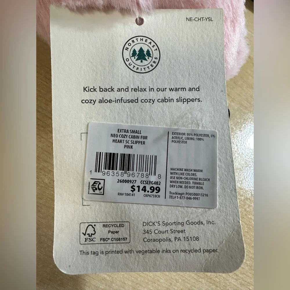 Youth Aloe Infused Cozy Cabin Slippers by Northeast Outfitters - NWT/NIP